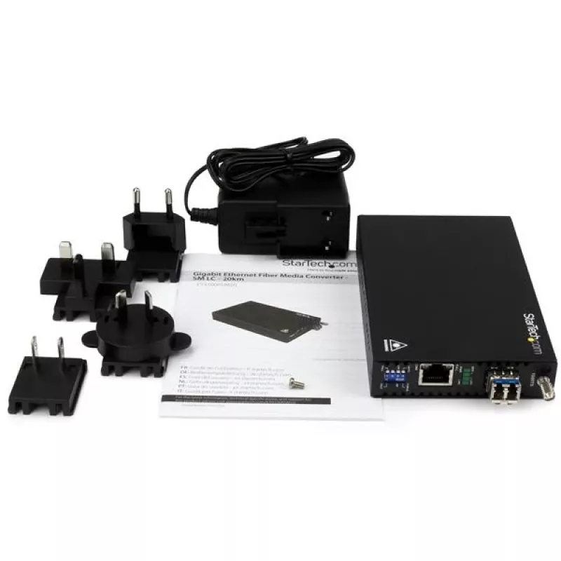 StarTech.com Conversor de meios Gigabit Ethernet de cobre para fibra ótica – SM LC – 20 km
