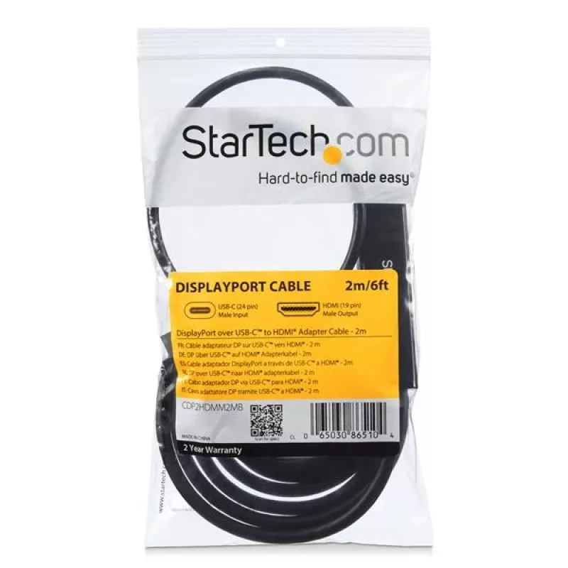 StarTech.com Cabo USB-C para HDMI de 0,91 m (3 pés) – 4K 30 Hz conversor de vídeo USB Type-C para HDMI – cabo adaptador de monitor USB-C DP Alt Mode para HDMI – compatível com Thunderbolt