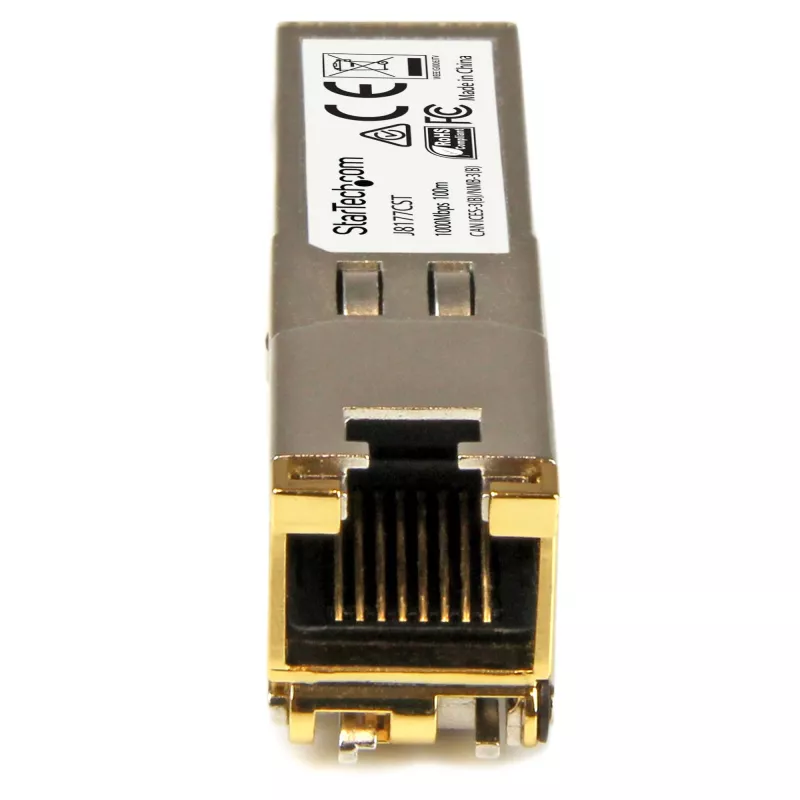 StarTech.com Módulo transceptor SFP compatível com HP J8177C – 1000BASE-T ~ Módulo SFP compatível com HPE J8177C – 1000BASE-T – SFP para RJ45 Cat6/Cat5e – SFP Gigabit Ethernet 1GE – RJ-45 100 m – HPE 1810, 1820, 2530