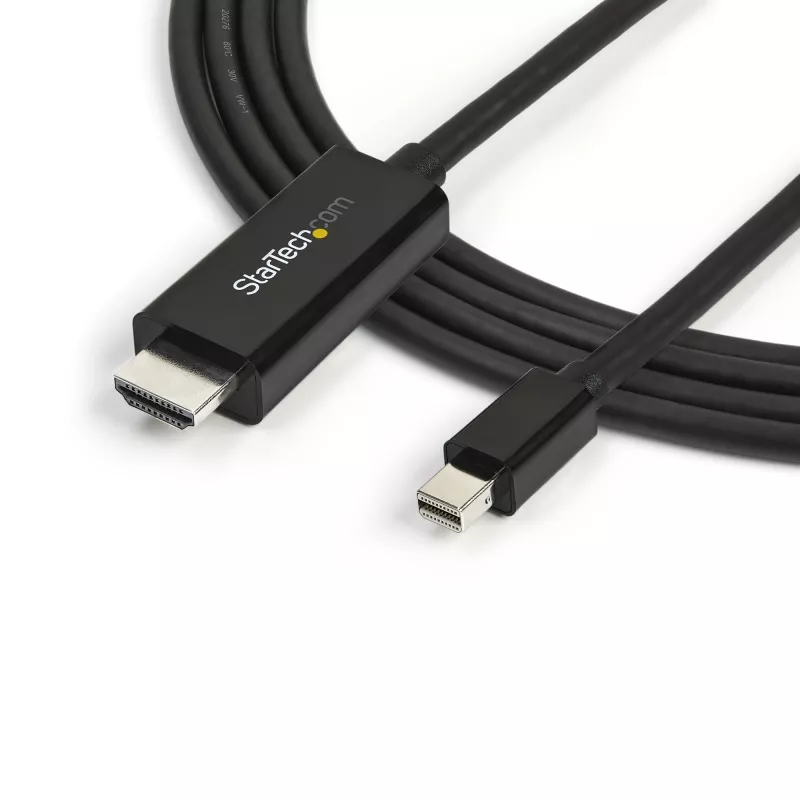 StarTech.com Cabo Mini DisplayPort para HDMI 3 m – vídeo 4K 30 Hz – cabo adaptador mDP para HDMI – Mini DP ou Thunderbolt 1/2 Mac/PC para monitor/ecrã HDMI – cabo conversor mDP para HDMI