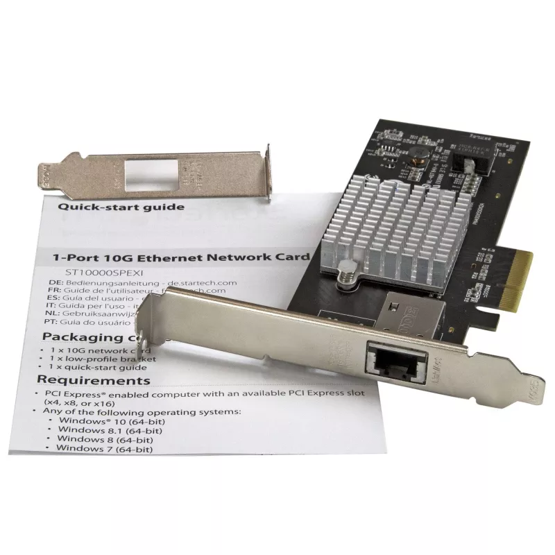 StarTech.com Placa de rede Ethernet 10G de 1 porta – PCI Express – chipset Intel X550-AT