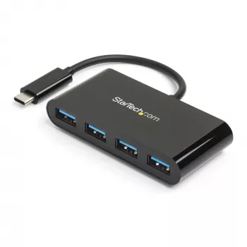 StarTech.com Hub USB-C de 4 portas - USB-C para 4x USB-A - hub USB 3.0 - alimentado pelo bus~Hub USB-C de 4 portas - USB-C para 4x USB-A - hub USB 3.0 - 5Gbps - alimentado pelo bus