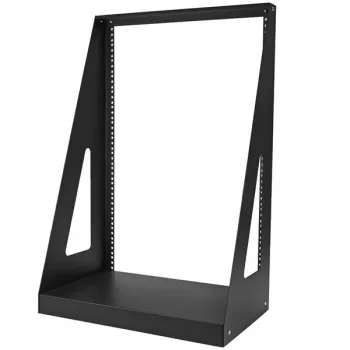 StarTech.com Rack de servidor de secretária de 2 postes 16U de alto desempenho, rack de computador aberto pequeno de 19 polegadas, rack de rede compacto para equipamento AV/estúdio/dados/IT, em conformidade com TAA – rack de dois postes autónomo para casa/escritório
