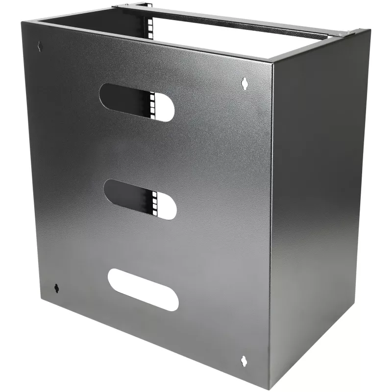 StarTech.com Rack de rede de montagem na parede 12U – 14 polegadas de profundidade (perfil baixo) – suporte de patch panel de 19 polegadas para servidores e equipamento de IT de perfil baixo, switches de rede – capacidade de carga 125 lbs/57 kg, preto