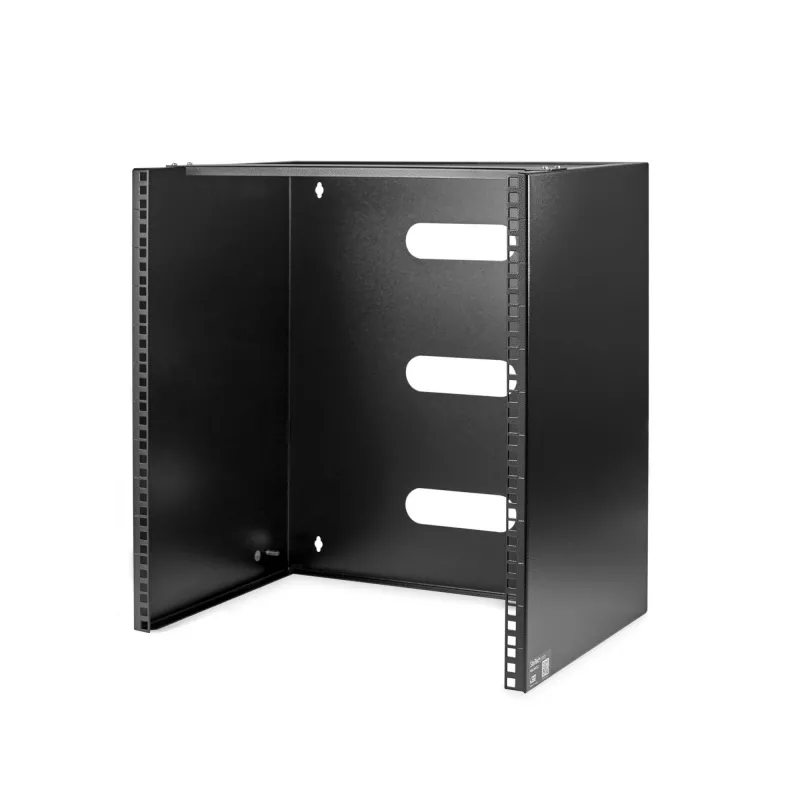 StarTech.com Rack de rede de montagem na parede 12U – 14 polegadas de profundidade (perfil baixo) – suporte de patch panel de 19 polegadas para servidores e equipamento de IT de perfil baixo, switches de rede – capacidade de carga 125 lbs/57 kg, preto