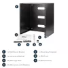 StarTech.com Rack de rede de montagem na parede 12U – 14 polegadas de profundidade (perfil baixo) – suporte de patch panel de 19 polegadas para servidores e equipamento de IT de perfil baixo, switches de rede – capacidade de carga 125 lbs/57 kg, preto