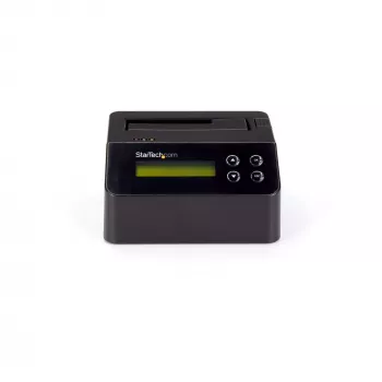 StarTech.com Apagador de discos de uma baía, sanitizador de HDD/SSD autónomo, 4Kn, USB 3.0 para SATA III (6 Gbit/s), 9 modos de apagamento, ecrã LCD, dock sanitizador de discos com apagamento seguro, porta de impressora DB-9, em conformidade com TAA