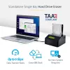 StarTech.com Apagador de discos de uma baía, sanitizador de HDD/SSD autónomo, 4Kn, USB 3.0 para SATA III (6 Gbit/s), 9 modos de apagamento, ecrã LCD, dock sanitizador de discos com apagamento seguro, porta de impressora DB-9, em conformidade com TAA