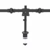 StarTech.com Braço de monitor triplo para montagem em secretária – suporte VESA ergonómico para 3 monitores até 27″ – montagem em mastro articulada e com altura ajustável – função de inclinação/rotação/orientação para ecrã LCD/LED – fixação por grampo/furo na secretária