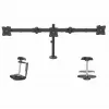 StarTech.com Braço de monitor triplo para montagem em secretária – suporte VESA ergonómico para 3 monitores até 27″ – montagem em mastro articulada e com altura ajustável – função de inclinação/rotação/orientação para ecrã LCD/LED – fixação por grampo/furo na secretária