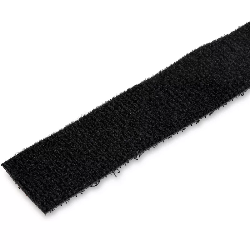 Rolo de 50ft de gancho e laço StarTech.com - Abraçadeiras de cabos reutilizáveis de corte ajustável - Fita de fixação industrial a granel / Invólucros de tecido ajustáveis Preto / Abraçadeiras de gestão de cabos autoaderentes reutilizáveis