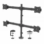 StarTech.com Braço de monitor quádruplo para montagem em secretária – suporte VESA ergonómico para 4 monitores 2x2 até 27 polegadas – montagem em mastro articulada e com altura ajustável – função de inclinação/rotação/orientação para ecrã LCD/LED – fixação por grampo/passagem de cabos na secretária