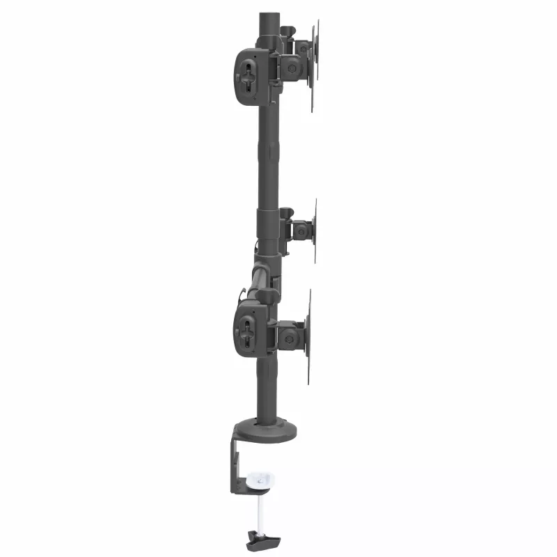 StarTech.com Braço de monitor quádruplo para montagem em secretária – suporte VESA ergonómico para 4 monitores 2x2 até 27 polegadas – montagem em mastro articulada e com altura ajustável – função de inclinação/rotação/orientação para ecrã LCD/LED – fixação por grampo/passagem de cabos na secretária