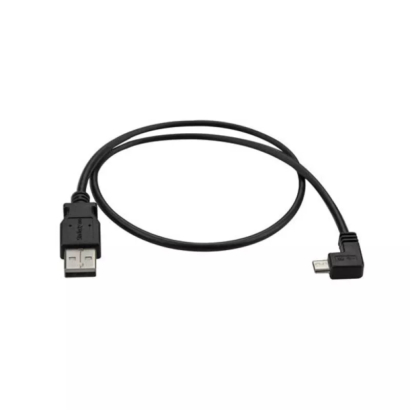 Cabo de carregamento e sincronização Micro-USB StarTech.com M/M – Micro-USB em ângulo reto – 24 AWG – 0,5 m
