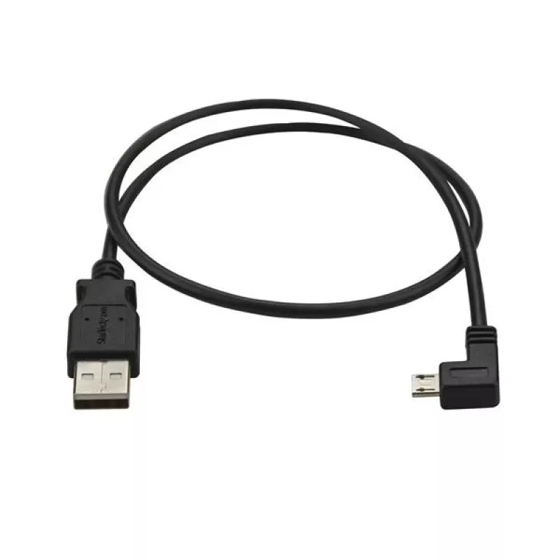 Cabo de carregamento e sincronização Micro-USB StarTech.com M/M – Micro-USB em ângulo esquerdo – 24 AWG – 0,5 m
