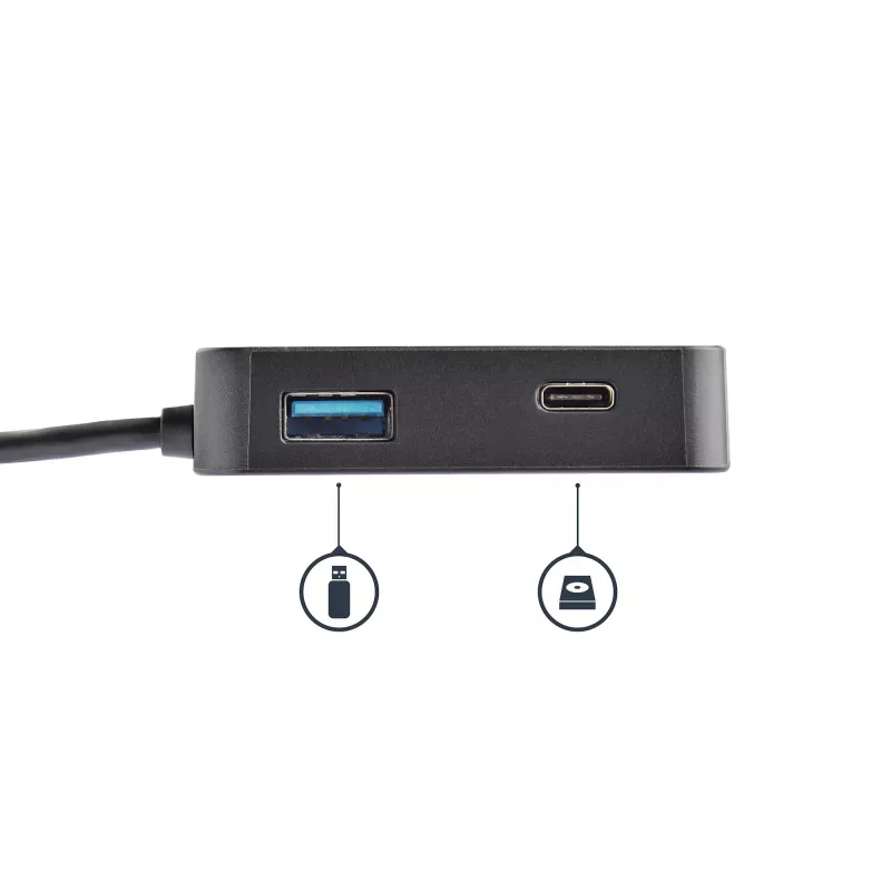 Adaptador multiporta USB-C StarTech.com – mini dock USB-C portátil com vídeo 4K-HDMI – Gigabit Ethernet, hub USB 3.0 (1x USB-A, 1x USB-C) – adaptador multiporta USB Type-C – compatível com Thunderbolt 3