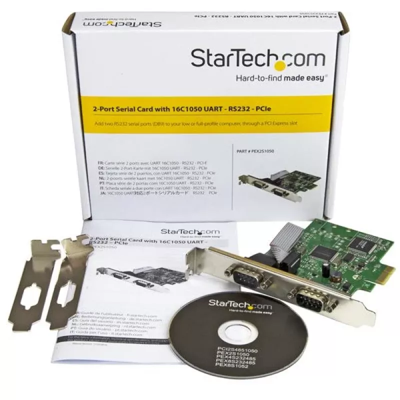 Placa serial PCI Express de 2 portas StarTech.com com UART 16C1050 – RS232