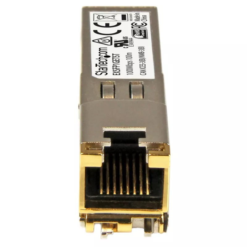 Módulo transceptor SFP compatível com Juniper EX-SFP-1GE-T StarTech.com – 10/100/1000BASE-T ~ módulo SFP compatível com Juniper EX-SFP-1GE-T – 1000BASE-T – SFP para RJ45 Cat6/Cat5e – SFP Gigabit Ethernet 1GE – RJ-45 100 m
