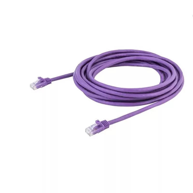 Cabo Ethernet CAT6 StarTech.com de 5 m - Roxo CAT 6 Gigabit Ethernet – 250MHz 100W PoE RJ45 UTP cabo de rede/patch sem encaixe com alívio de tensão testado individualmente