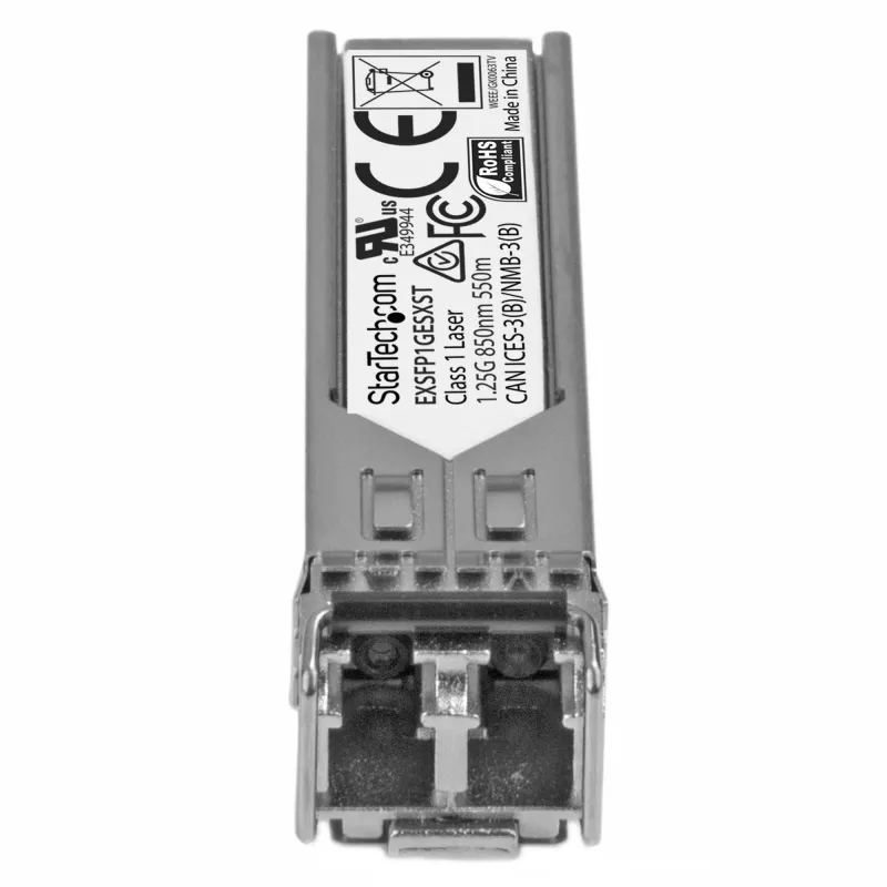 Módulo transceptor SFP compatível com Juniper EX-SFP-1GE-LX StarTech.com – 1000BASE-LX~módulo SFP compatível com Juniper EX-SFP-1GE-LX – 1000BASE-LX – transceptor ótico de fibra monomodo SMF 1GbE – SFP Gigabit Ethernet 1GE – LC 10 km – 1310 nm – DDM