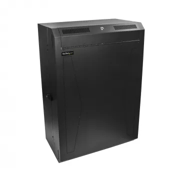 Armário de servidor vertical de montagem na parede 8U 19 polegadas StarTech.com – perfil baixo (15 polegadas) – caixa de rede com fecho de 30 polegadas de profundidade com 2U para switch, patch panel, router, montagem em armário de TI/dados