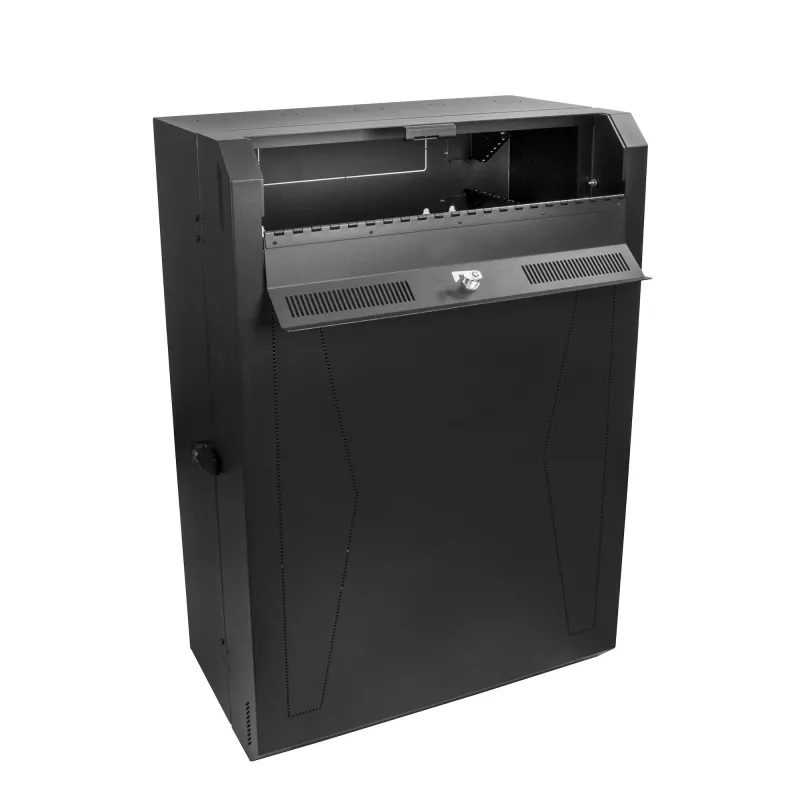 Armário de servidor vertical de montagem na parede 8U 19 polegadas StarTech.com – perfil baixo (15 polegadas) – caixa de rede com fecho de 30 polegadas de profundidade com 2U para switch, patch panel, router, montagem em armário de TI/dados