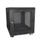 Armário de servidor 4 postes 12U StarTech.com, armário de dados 19 polegadas com fecho para equipamento de computador/AV/TI, armário de rede de escritório/casa com rodas e calhas de montagem ajustáveis