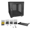 Armário de servidor 4 postes 12U StarTech.com, armário de dados 19 polegadas com fecho para equipamento de computador/AV/TI, armário de rede de escritório/casa com rodas e calhas de montagem ajustáveis