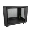 Armário de servidor 4 postes 12U StarTech.com, armário de dados 19 polegadas com fecho para equipamento de computador/AV/TI, armário de rede de escritório/casa com rodas e calhas de montagem ajustáveis
