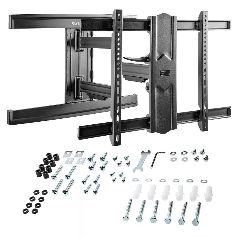 Suporte de parede para TV StarTech.com para ecrãs até 80 polegadas (50 kg) com suporte VESA – sistema de suporte de parede para TV universal plano e totalmente articulado – braço articulado robusto e ajustável com inclinação/rotação