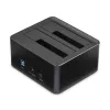 Docking station para discos rígidos USB 3.0 para SATA de duplo compartimento StarTech.com, dock de discos rígidos USB, docking station externa para SSD/HDD SATA I/II/III de 2,5/3,5 polegadas, compartimentos de disco hot-swap, carregamento superior