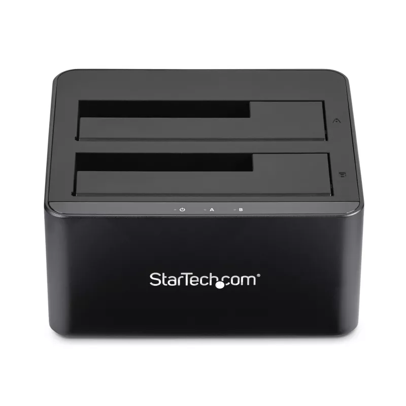 Docking station para discos rígidos USB 3.0 para SATA de duplo compartimento StarTech.com, dock de discos rígidos USB, docking station externa para SSD/HDD SATA I/II/III de 2,5/3,5 polegadas, compartimentos de disco hot-swap, carregamento superior