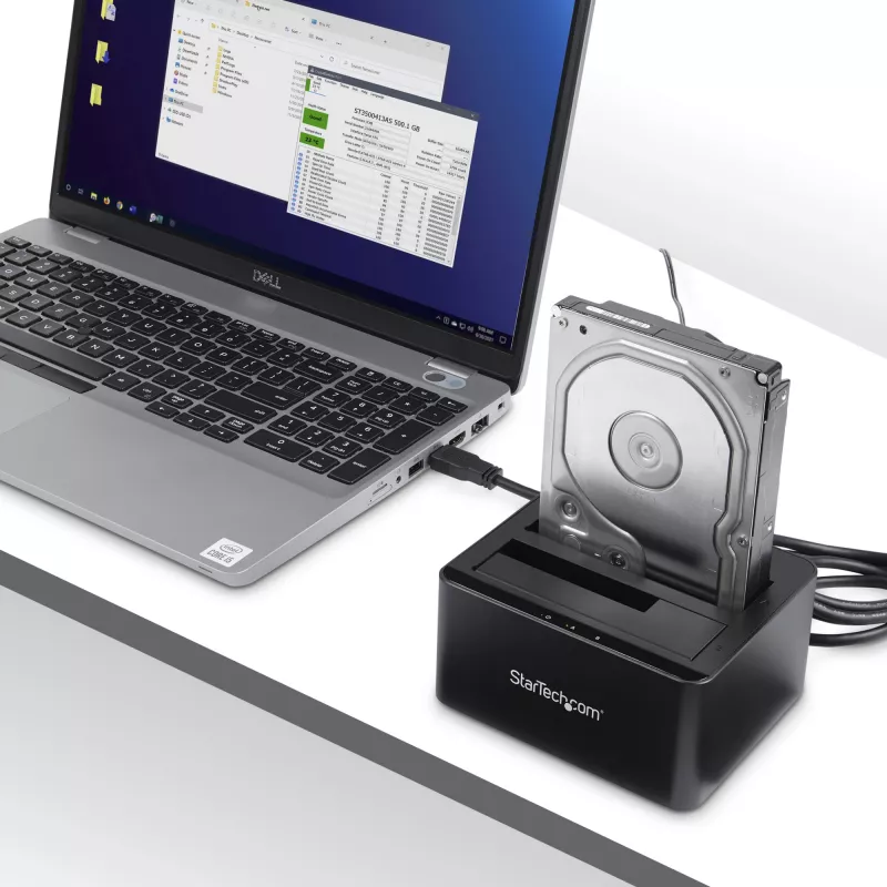Docking station para discos rígidos USB 3.0 para SATA de duplo compartimento StarTech.com, dock de discos rígidos USB, docking station externa para SSD/HDD SATA I/II/III de 2,5/3,5 polegadas, compartimentos de disco hot-swap, carregamento superior