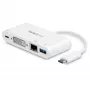 Adaptador multiportas USB-C StarTech.com – adaptador de vídeo USB-C para DVI-D (digital) com carregamento pass-through Power Delivery 60 W, GbE, USB-A – mini docking station portátil para portáteis USB Type-C/Thunderbolt 3