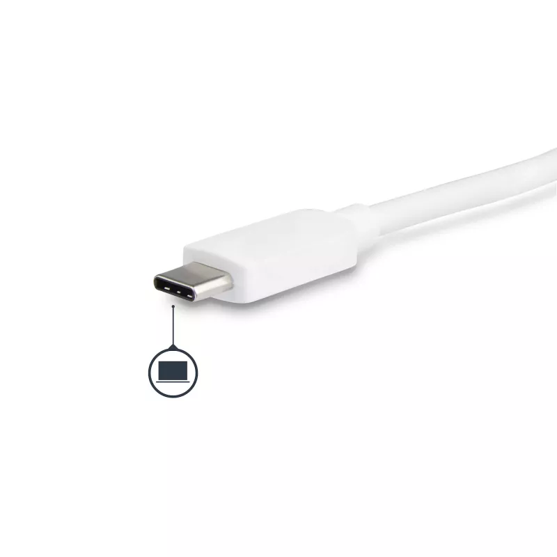 Adaptador multiportas USB-C StarTech.com – adaptador de vídeo USB-C para DVI-D (digital) com carregamento pass-through Power Delivery 60 W, GbE, USB-A – mini docking station portátil para portáteis USB Type-C/Thunderbolt 3