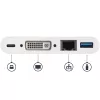 Adaptador multiportas USB-C StarTech.com – adaptador de vídeo USB-C para DVI-D (digital) com carregamento pass-through Power Delivery 60 W, GbE, USB-A – mini docking station portátil para portáteis USB Type-C/Thunderbolt 3