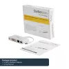 Adaptador multiportas USB-C StarTech.com – adaptador de vídeo USB-C para DVI-D (digital) com carregamento pass-through Power Delivery 60 W, GbE, USB-A – mini docking station portátil para portáteis USB Type-C/Thunderbolt 3
