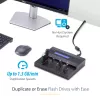 Duplicador e apagador de pen drives USB autónomo 1 para 7 StarTech.com, copiador de várias pen drives USB, cópia de sistema e ficheiros e de disco completo a 1,5 GB/min, apagamento simples e de 3 passagens, ecrã LCD – TAA