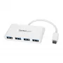 Hub USB-C de 4 portas StarTech.com com 4 portas USB-A (USB 3.0 SuperSpeed 5 Gbit/s) – alimentação por bus USB – hub adaptador USB-C para USB-A portátil/para portátil – hub USB 3.1 Gen 1/USB 3.2 Gen 1 Type-C – branco