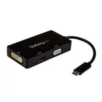 Adaptador de vídeo multiportas USB-C StarTech.com – 3 em 1 – 4K 30 Hz – preto