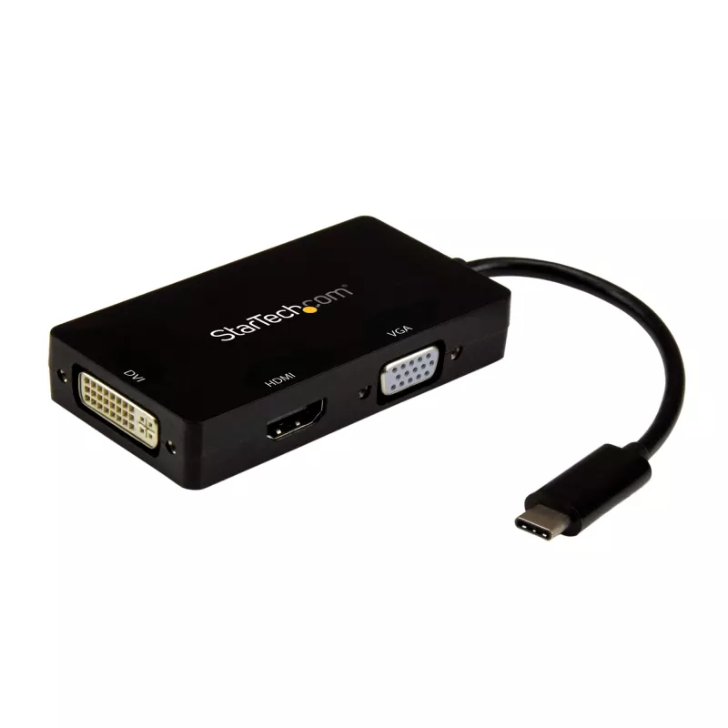 Adaptador de vídeo multiportas USB-C StarTech.com – 3 em 1 – 4K 30 Hz – preto
