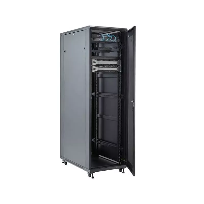Armário de servidor 4 postes 42U StarTech.com, armário de dados 19 polegadas para montagem de equipamento de computador/AV/TI, caixa de armário de servidor com rodas, armazenamento de rede industrial completo