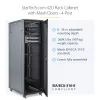 Armário de servidor 4 postes 42U StarTech.com, armário de dados 19 polegadas para montagem de equipamento de computador/AV/TI, caixa de armário de servidor com rodas, armazenamento de rede industrial completo