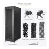 Armário de servidor 4 postes 42U StarTech.com, armário de dados 19 polegadas para montagem de equipamento de computador/AV/TI, caixa de armário de servidor com rodas, armazenamento de rede industrial completo