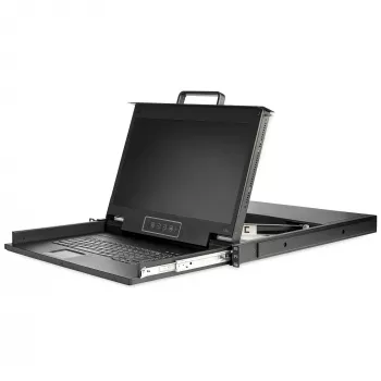 StarTech.com Consola KVM rackmount HD 1080p - KVM VGA de porta única com monitor LCD de 17 polegadas para rack de servidor - Gaveta KVM LCD 1U totalmente equipada com cabos e ferragens - Suporte USB - 50.000 MTBF
