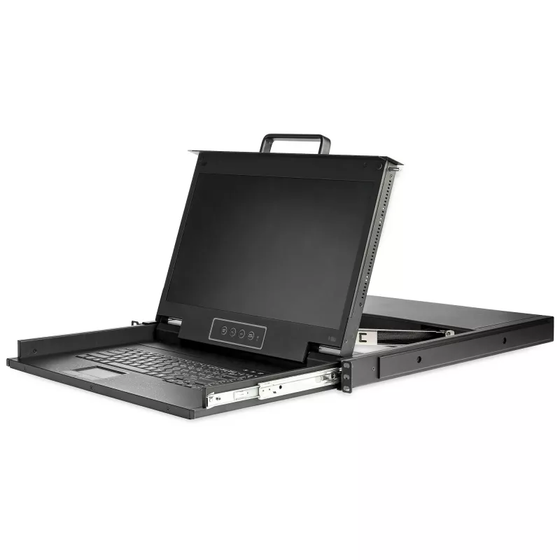 StarTech.com Consola KVM rackmount HD 1080p - KVM VGA de porta única com monitor LCD de 17 polegadas para rack de servidor - Gaveta KVM LCD 1U totalmente equipada com cabos e ferragens - Suporte USB - 50.000 MTBF