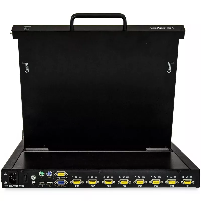 StarTech.com consola KVM de 8 portas para rack com cabos de 1,8 m - switch KVM integrado com monitor LCD de 17 polegadas - gaveta KVM LCD 1U completa - KVM OSD - durável com 50.000 horas de MTBF - suporte USB + VGA