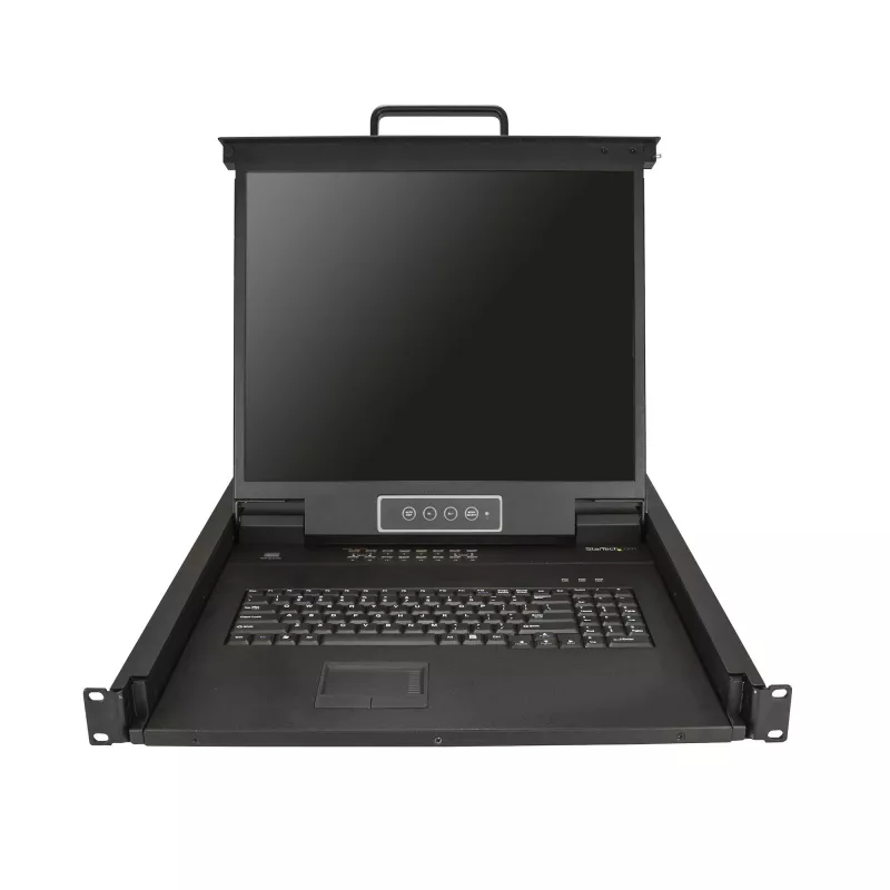 StarTech.com consola KVM de 16 portas para rack com cabos de 1,83 m – switch KVM integrado com monitor LCD de 19 polegadas – gaveta KVM LCD 1U completa – KVM OSD – durável, 50.000 horas de MTBF – suporte USB e VGA