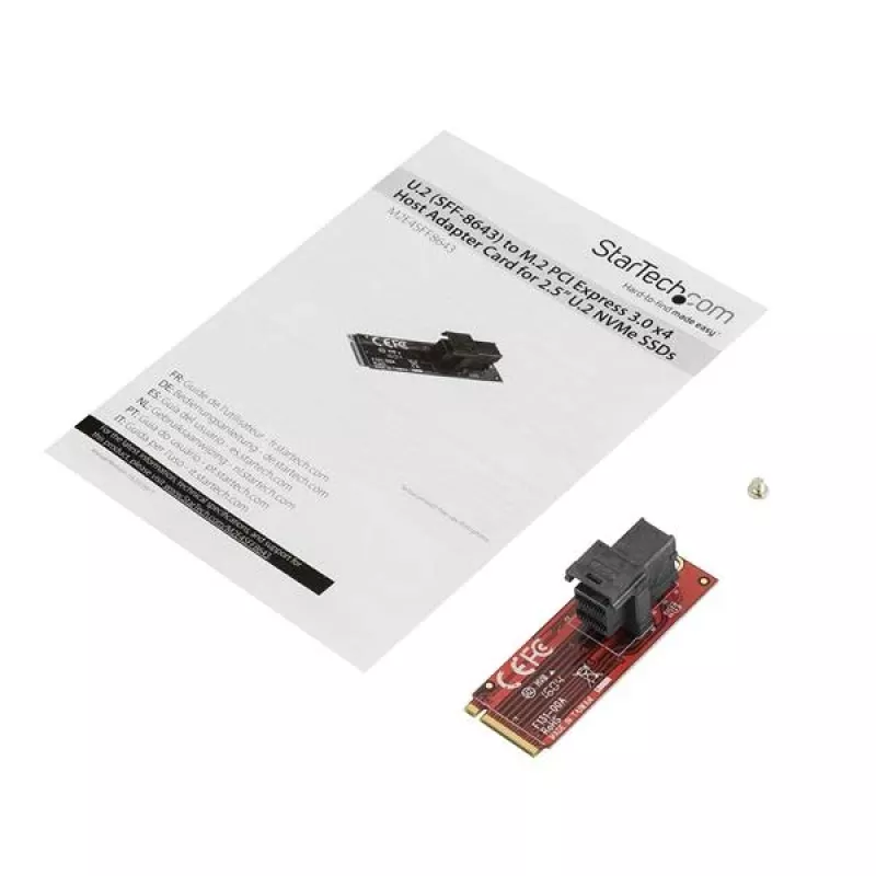 StarTech.com Placa adaptadora host U.2 (SFF-8643) para M.2 PCI Express 3.0 x4 para SSD U.2 NVMe de 2,5”