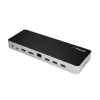 StarTech.com Dock USB-C – HDMI e DisplayPort para monitor duplo 4K 30 Hz – Docking station para portátil USB Type-C 60 W Power Delivery, SD, hub USB-A 3.0 de 4 portas, GbE, Áudio – Compatível com Thunderbolt 3